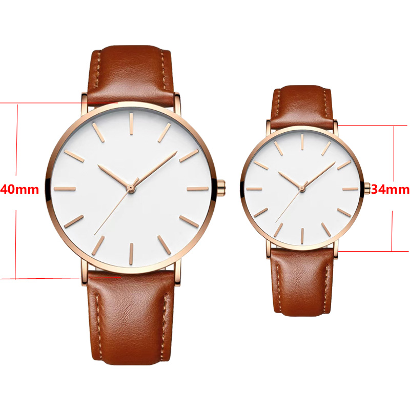 Fashionable Minimalist Couple's Quartz Wristwatch with Informal Leather-based Strap for Males and Ladies - Preferrred Present for Vogue Fans