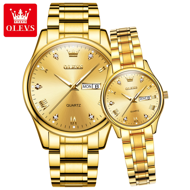 OLEVS 5563 Fashionable Males’s Quartz Motion Watch with Customized Emblem, Stainless Metal, Auto Date Characteristic, Reasonably priced Couple’s Vogue Timepiece