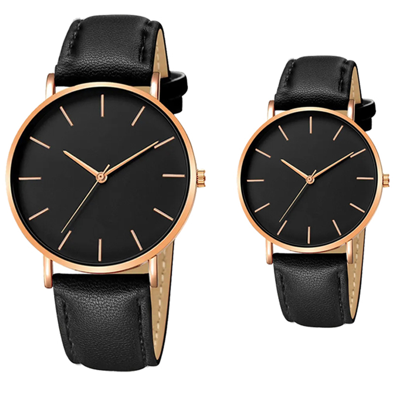 Fashionable Minimalist Couple’s Quartz Wristwatch with Informal Leather-based Strap for Males and Ladies – Preferrred Present for Vogue Fans